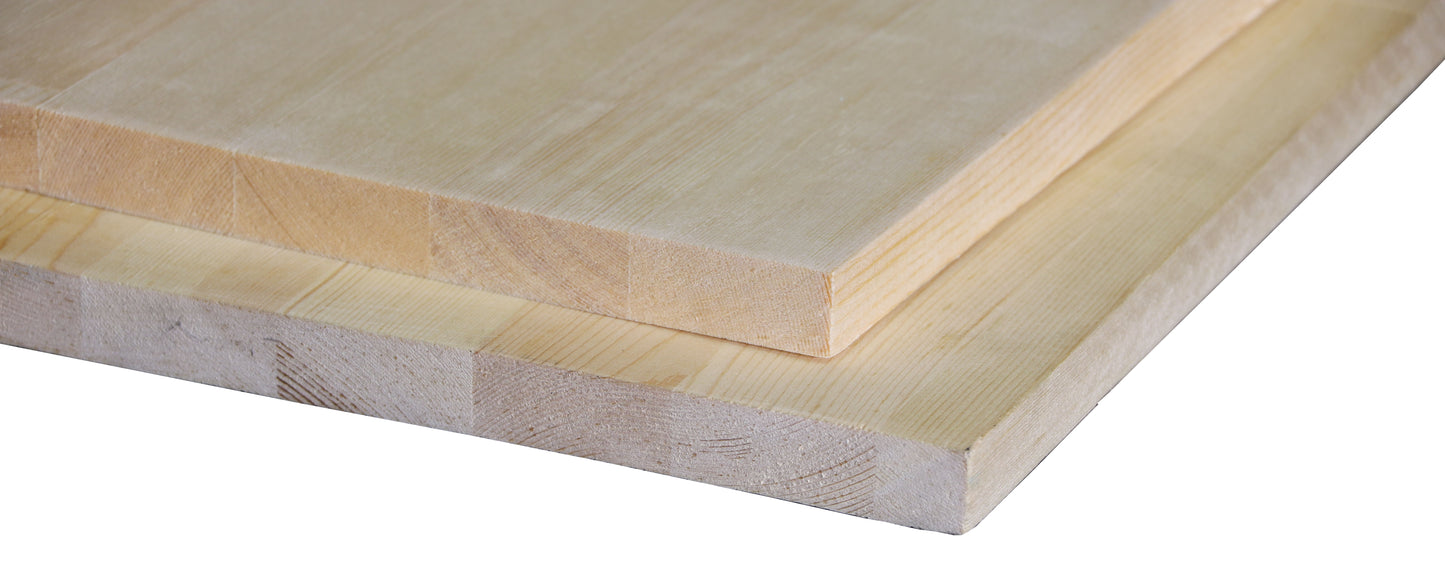 Solid Wood Board - Finger Joint Pine Scot/Red  -  Grade AA - Unfinished 3/4" x 16" x 8'